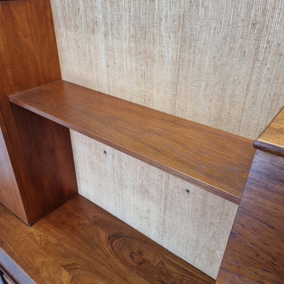 Image 1 of Vintage teak houten wandkast met bar, jaren 60