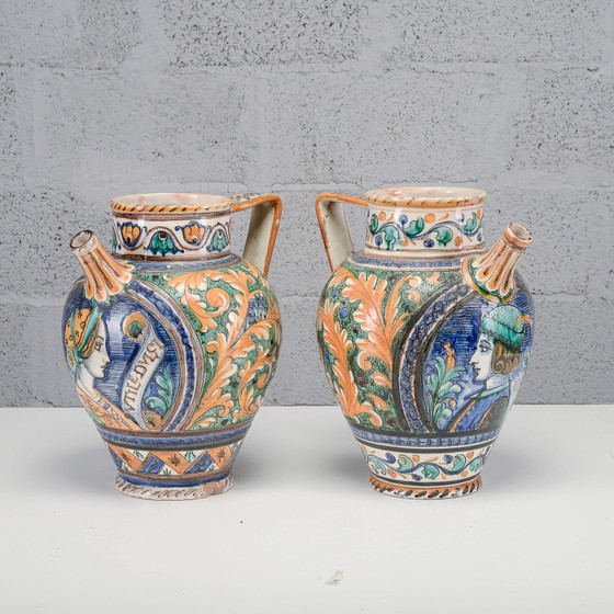 Pair of Mid-20th Century Deruta Vases – Ceramic, Vintage (photo 5 of 19)
