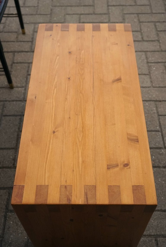 Image 1 of Vintage solid pine bench in the style of Ate van Apeldoorn, 1970s