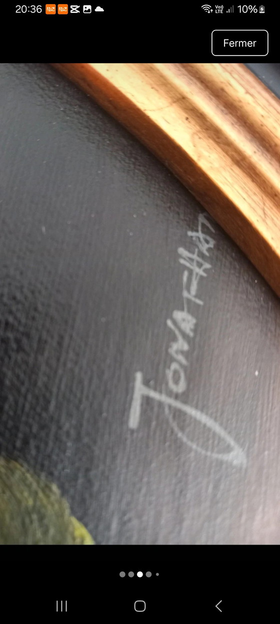Image 1 of Nature Morte aux Chrysanthèmes – Huile en Impasto signé Jonathan 