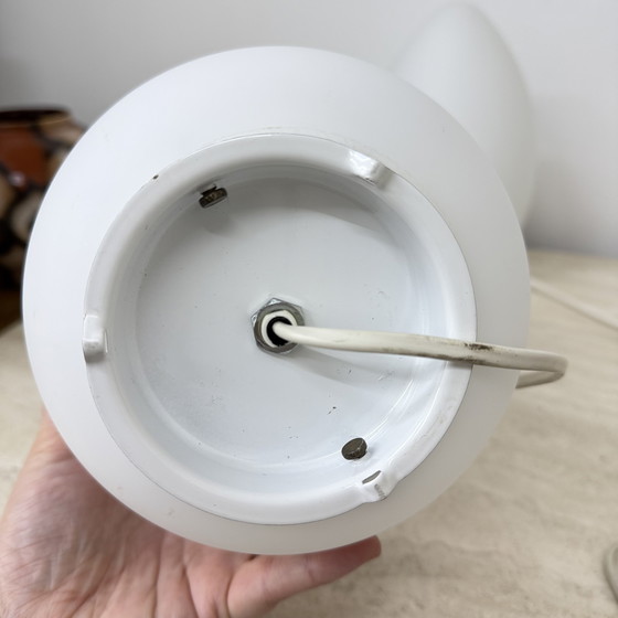 Image 1 of Set van 2 vintage eivormige glazen tafellampen, 1970