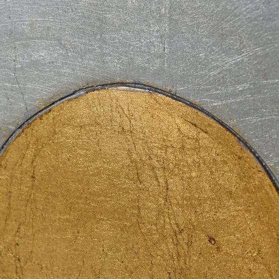 Image 1 of Lam Lee Memphis stijl piramide ladekast in zilver en goudfolie