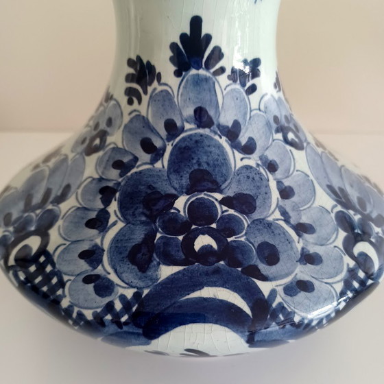 Image 1 of Vase en céramique bleu de Delft peint à la main