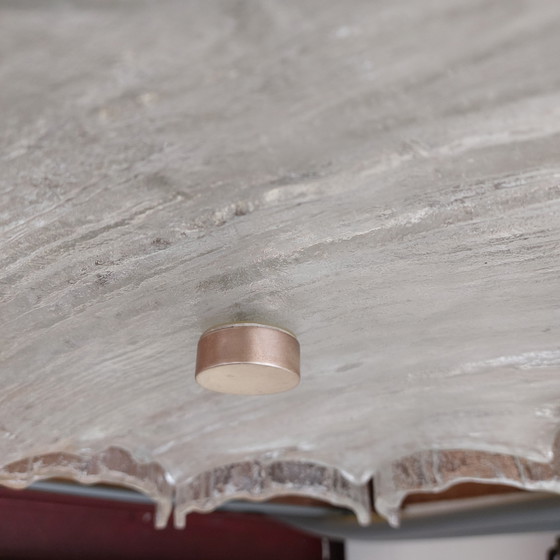 Image 1 of Vintage Kaiser Leuchten ijsglas plafondlamp 