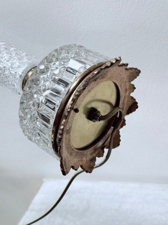 Image 1 of Lampe aus Glas und Messing aus den 1960er Jahren