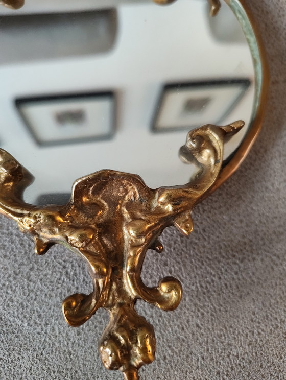 Image 1 of Ensemble unique de miroirs anciens en laiton – Style rococo et baroque