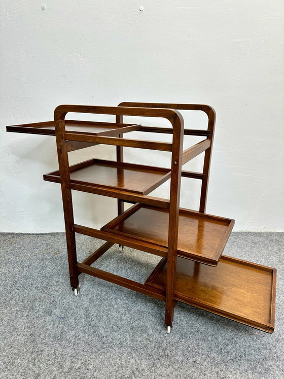 Vintage Bar Cart Thonet Style Bentwood 1930s, Brown (photo 4 of 9)