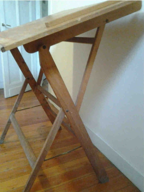 Image 1 of SET van 3: Tekentafel + kruk + rolhouder, Mid Century, vintage