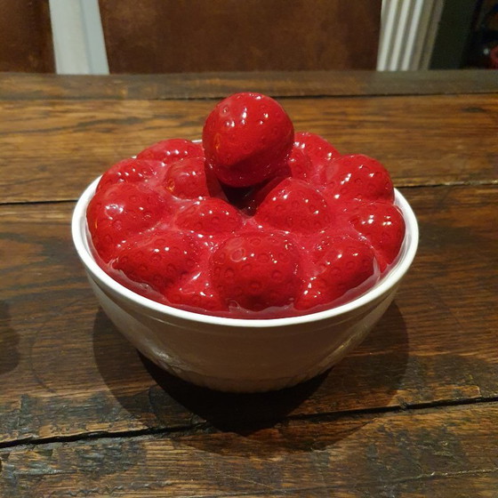 Image 1 of Fruitkom met deksel in keramiek