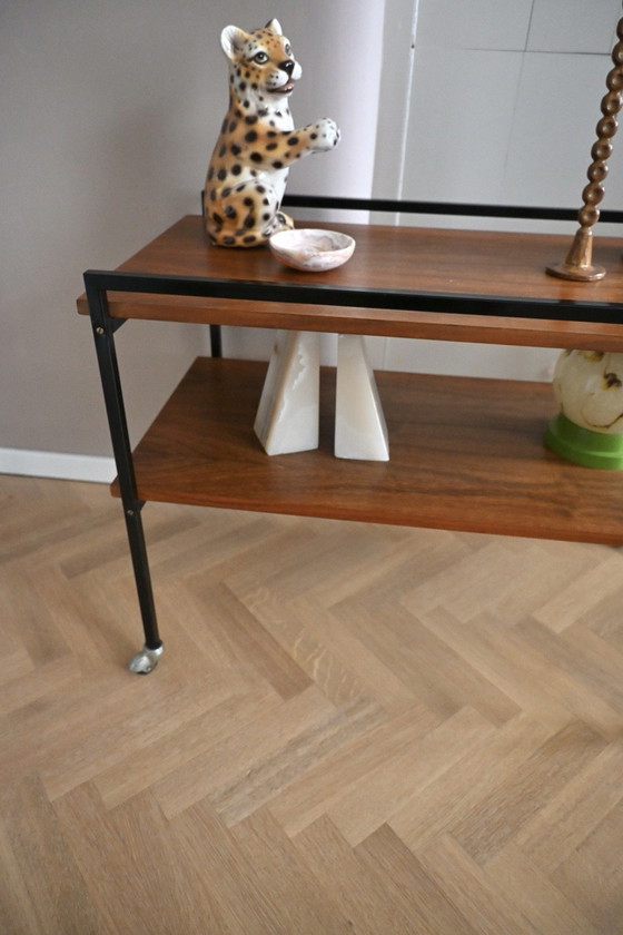 Beautiful mid-century vintage side table 60s. – Wood, Metal (photo 7 of 8)