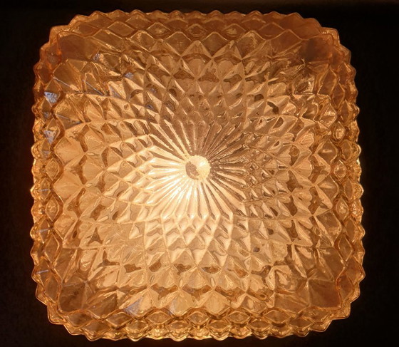 Image 1 of Lampe de plafond et applique murale vintage avec pointes en diamant nacrées,