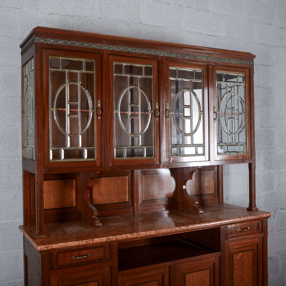 Vaisselier deux pièces avec plateau en marbre – Métal, Art Nouveau (photo 9 of 14)