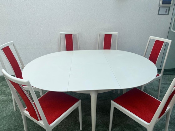 Image 1 of Set di 6 sedie da pranzo Lübke con tavolo allungabile, 1960, Mid-Century Modern