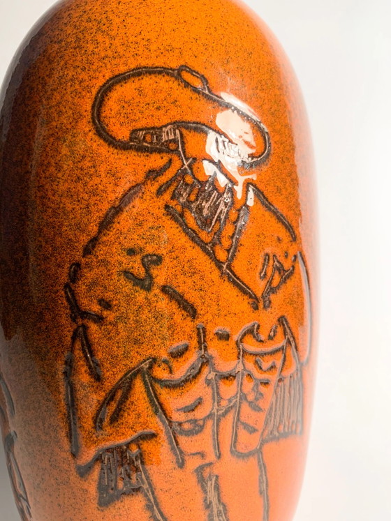 Jarrón de cerámica naranja Arcore con detalle decorativo de los años 80 – Jarrones (photo 2 of 10)