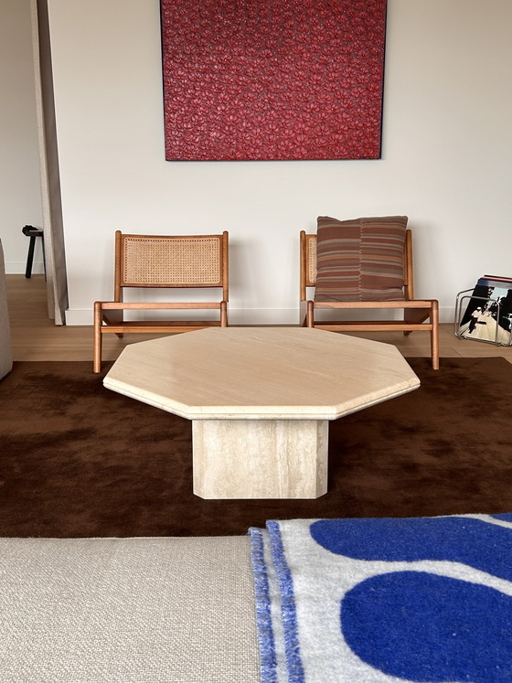 Image 1 of Vintage travertine coffee table, 1980s Italy 