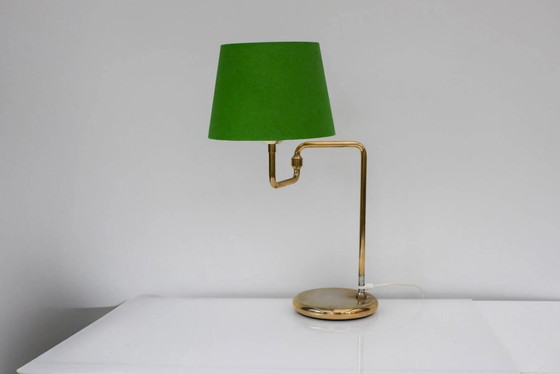 Image 1 of Scandinavian brass swing arm table lamp
