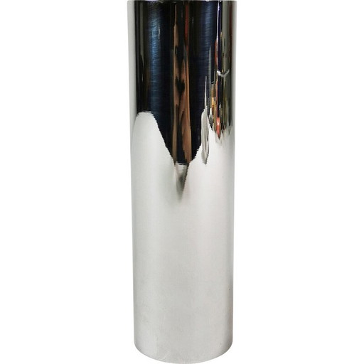 Vase vintage en métal chromé, 1980