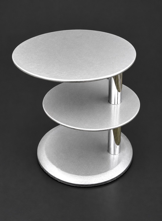 LeoLux Cyclo table d'appoint argentée, Tables d'appoint, Chrome, Bois (photo 2 sur 5)