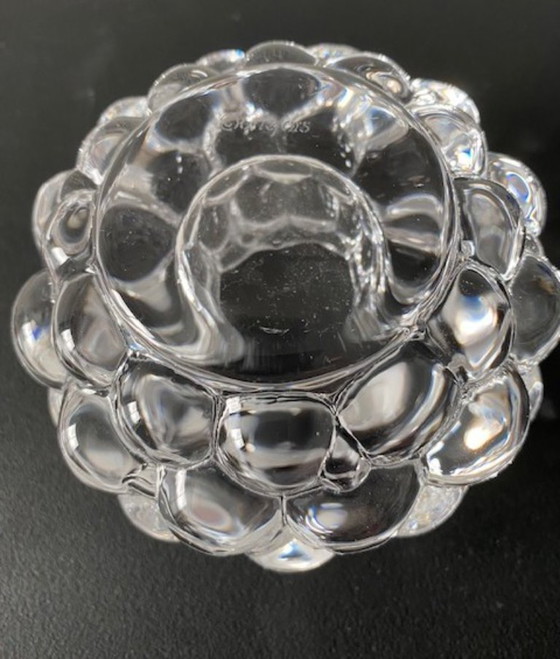 Image 1 of Orrefors Anne Nilsson 3 hermosos e icónicos candelabros de frambuesa