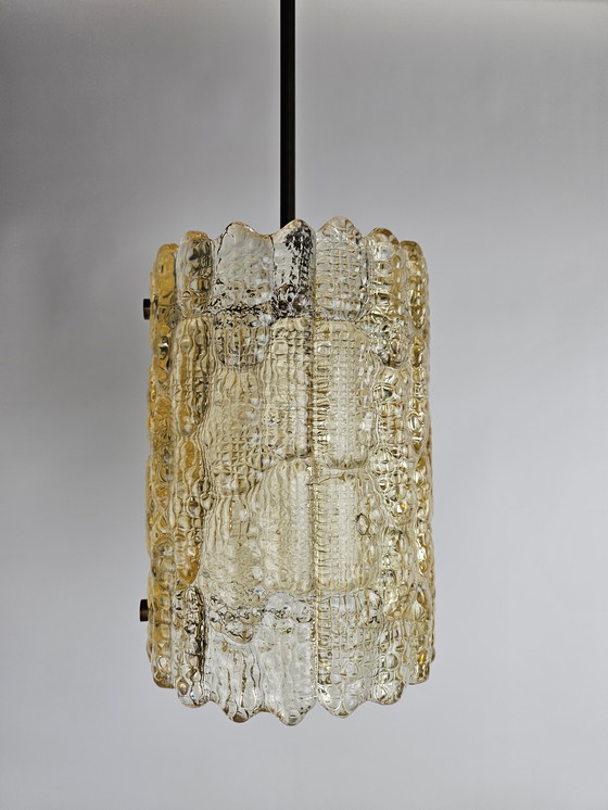 Image 1 of Lampada a sospensione Orrefors svedese in vetro dorato, anni '70