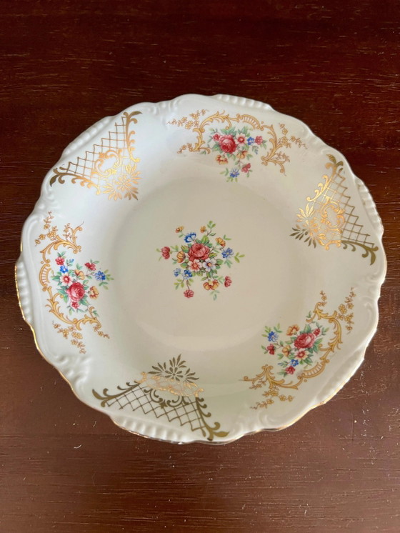 Piatto da portata vintage Winterling con decoro floreale e oro 14k degli anni '50, condizioni eccellenti (photo 3 of 6)
