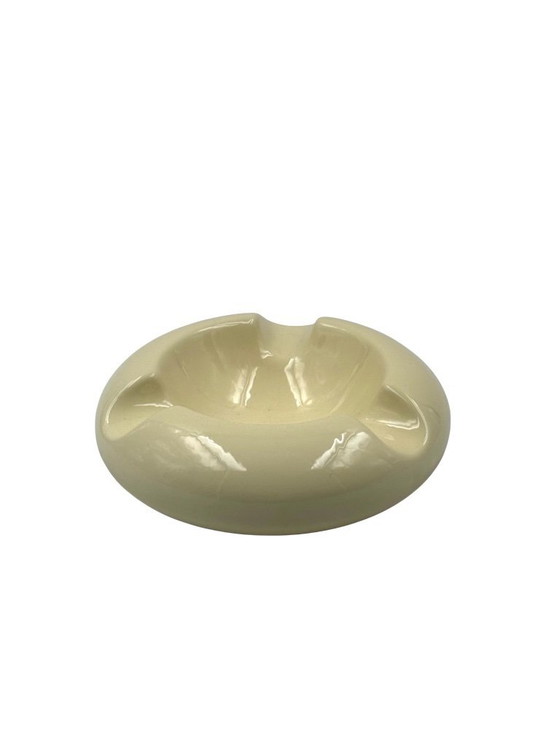 Image 1 of Cenicero de cerámica crema Space Age, Sicart Italia años 70