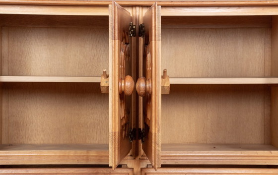 Image 1 of Very large French sideboard in solid oak by Guillerme and Chambron for Your Home 1960.