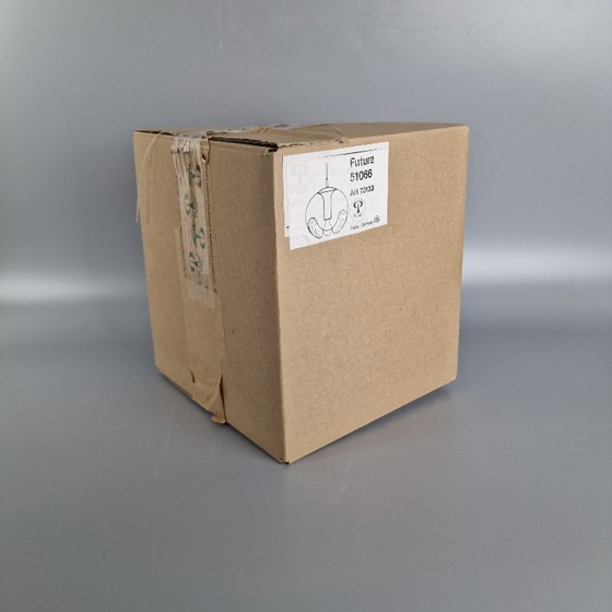 Image 1 of Vintage Space Age hanglamp – Peill & Putzler “Wave” / “Futura” – 1970s Duitsland – Glas en Metaal – Ø 22 cm. Space Age Design