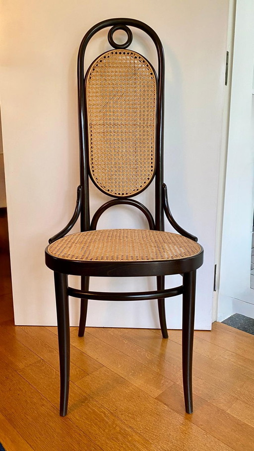 Unique THONET XL set: 10x vintage Thonet 'Long John' chairs + optional extendable dining table (photo 2 of 13)