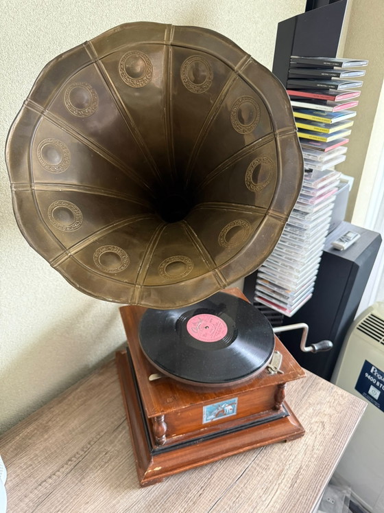 Grammofoonplaat (Niet Werkend) – His Master's Voice, Decoratieve objecten, Metal, Wood (photo 6 of 6)