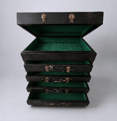 Image 1 of Coffret à objets précieux chinois incrusté de nacre (avec rapport d'expertise)