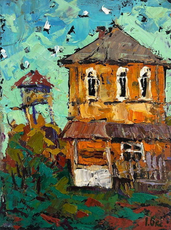Image 1 of Original Oil Painting Day House Landscape Winds and sun of summer