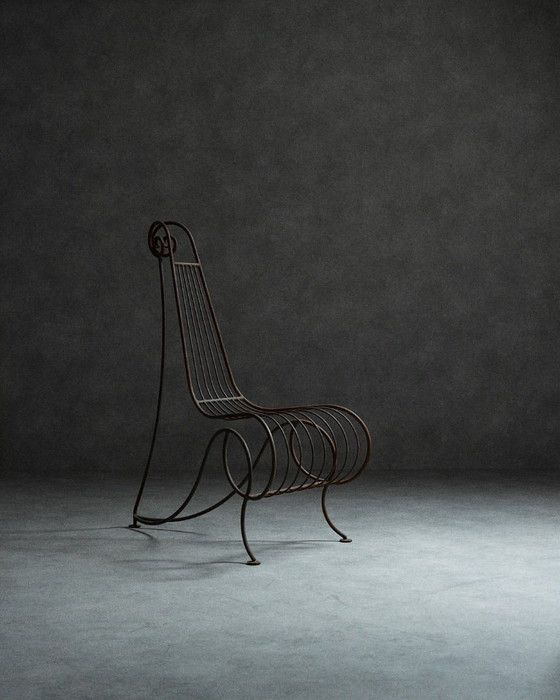 Image 1 of sedia e tavolo Spine nello stile di André Dubreuil.