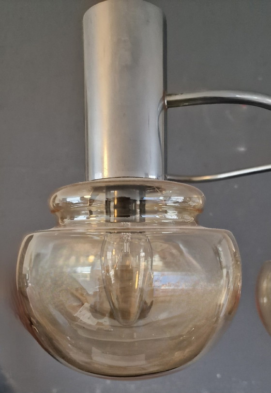 Image 1 of Mid-Century-Modern-Pendelleuchte im Atomstil, die Sciolari zugeschrieben wird