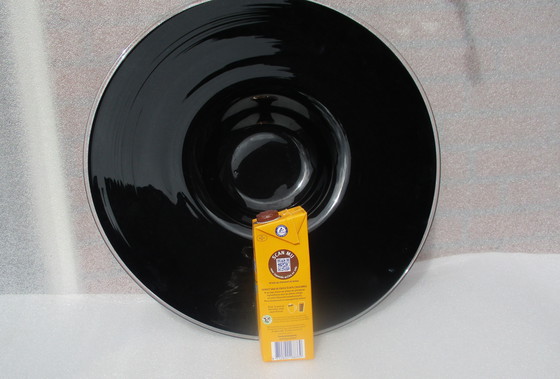 Image 1 of Large Bowl, 58 cm, 4.5 KG, Black With Transparent Piping, Made In Denmark
