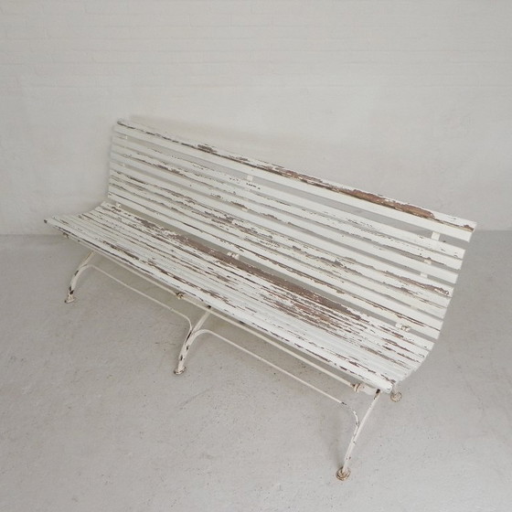 Tuinbank, Lattenbank, Inklapbaar 2 Meter Lang, Jaren 30 – 3-5 zitsbanken, Wood, Iron (photo 2 of 30)