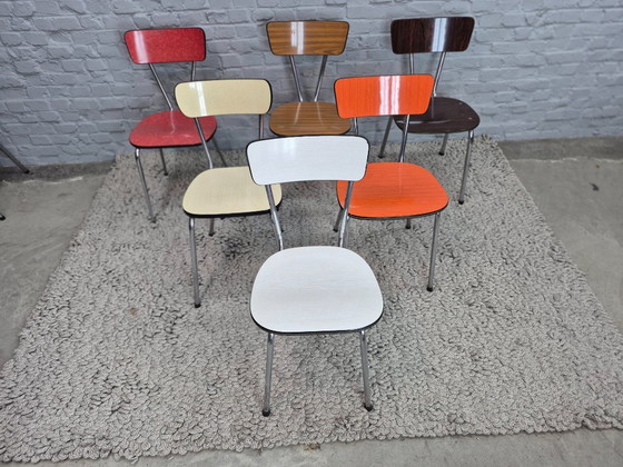 Image 1 of Vrolijke vintage Brabantia keukenstoelen in diverse kleuren, Nederland, jaren 60 — Set van 6