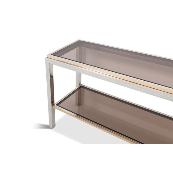 Image 1 of Vintage brass and metal console 1970s