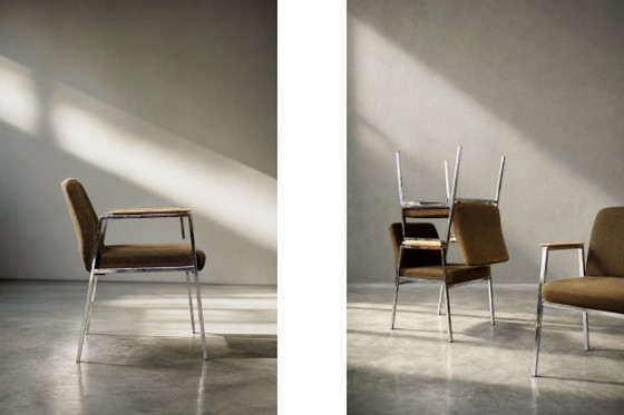 Sedia da conferenza vintage in stile Mid-Century Modern tedesca, marrone, di Drabert, anni '70. (photo 10 of 17)