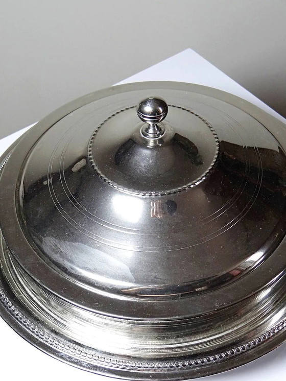 Rare vintage oriental covered silver-plated serving dish, mid-20th century., Table accessories, Metal (photo 6 of 14)