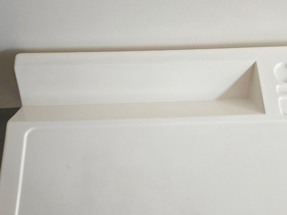 Image 1 of Vintage Ozoo bureau uit de jaren 60 in Space Age-stijl, ontworpen door Marc Berthier en gemaakt van glasvezel.