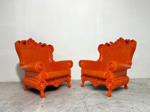 2 sillones deslizantes Queen Of Love - Moro & Pigatti - Juego de 2 - Naranja - Para interior y exterior – fauteuils, Plastic