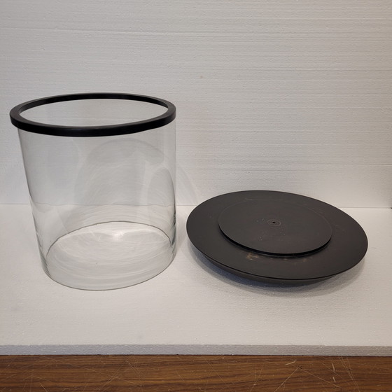 Image 1 of Paar Kerzenhalter, Photophoren, Kerzenständer, Glas und Metall, 90er Jahre – Frankreich