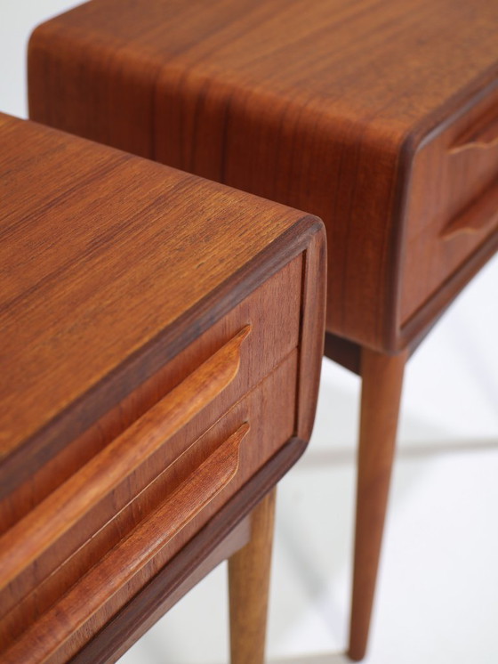 Image 1 of Johannes Andersen Silkeborg teak Danish bedside tables 1960s