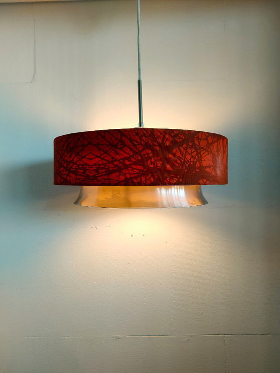 Image 1 of Lampada a sospensione ad anello Dijkstra vintage anni '60/'70, in condizioni da mercatino dell'usato.