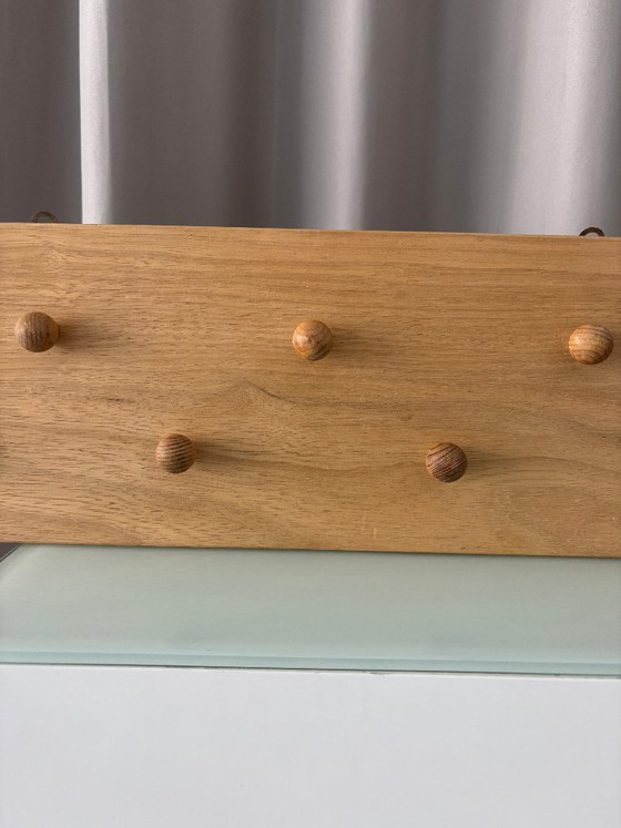 Vintage Solid Wood Wall-Mounted Coat Rack – 7 Pegs – Artisan (photo 5 of 11)