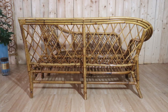 Image 1 of Divano angolare modulare in rattan vintage