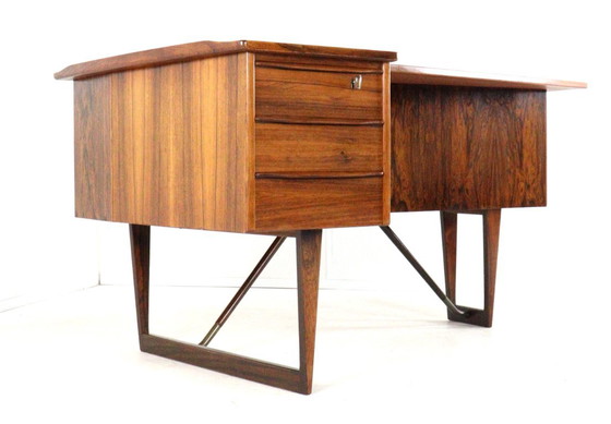 Peter Løvig Nielsen voor Hedensted Møbelfabrik Boomerang bureau vintage gerestaureerd palissander (photo 4 of 18)