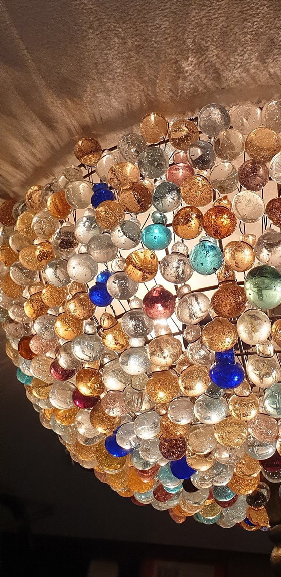 Image 1 of Grande lampe de plafond en verre de Murano en forme de grappe de raisin (37 cm).