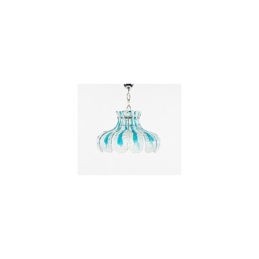 Vintage Murano glass flower petal pendant lamp by Carlo Nason for Mazzega